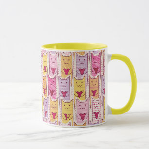 Tasse Chats mignons avec les coeurs affectueux