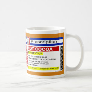 Tasse chaude de chocolat de cacao de prescription