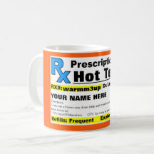 Tasse chaude de thé de prescription