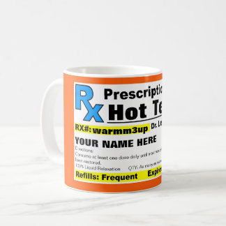 Tasse chaude de thé de prescription
