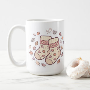 Tasse Chaussettes Tricotées Cosy Kawaii Automne