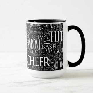 Tasse Cheerleading de nuage de mot en noir et