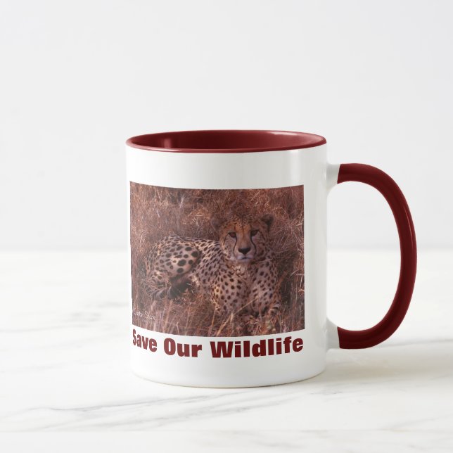Tasse Cheetah Stare Sauvez Notre Faune (Droite)