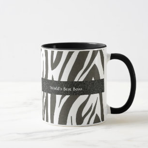 Tasse Chef :  "Meilleur Patron du monde" Zebra Stripes G