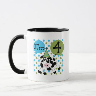 Tasse Chemises et cadeaux Blue Cow 4th Birthday