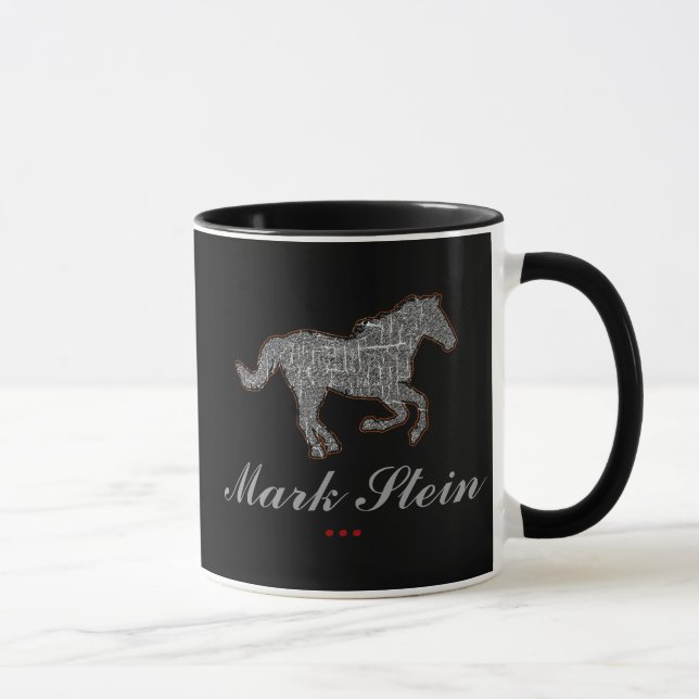 Tasse cheval de ferme noir personnalisé (Droite)