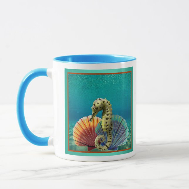 Tasse Chevalier de mer jaune et coquilles de St Jacques (Gauche)