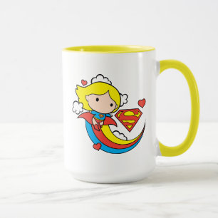 Tasse Chibi Supergirl volant arc-en-ciel