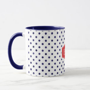 Tasse Chic bleu et blanc motif monogramme