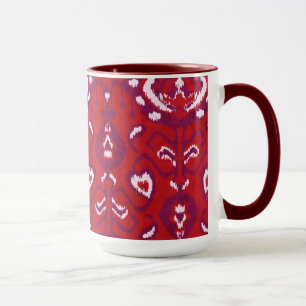 Tasse Chic crimson rouge violet ikat motif tribal