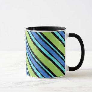 Tasse Chic Ringer Mug, Bleu Lunes Frappes Transat
