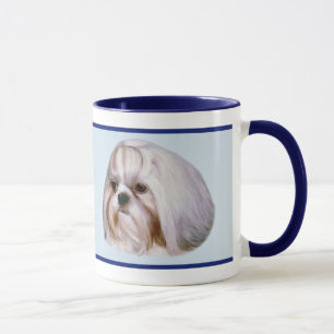 Tasse Chien Brindle et blanc de Shih Tzu