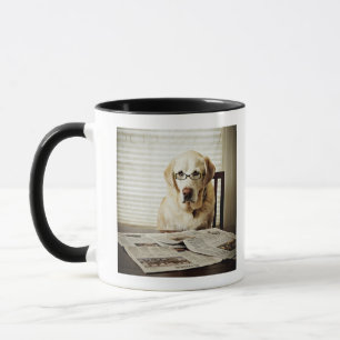 Tasse Chien dans la routine de matin