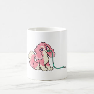 Tasse Chien Rose Peaches avec Laisse Menthe