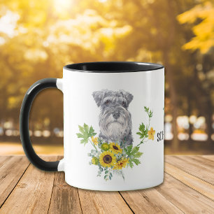 Tasse Chien Schnauzer Eucalyptus Tournesol