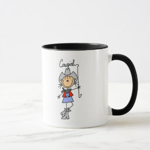 Tasse Chiffre cow-girl de bâton avec le lasso