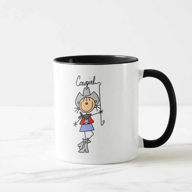 Tasse Chiffre cow-girl de bâton avec le lasso (Droite)