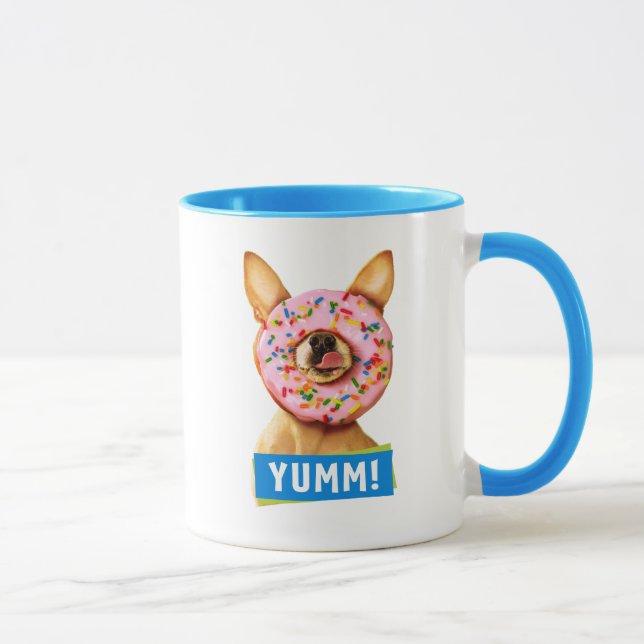 Tasse Chihuahua Chig drôle avec saupoudrer la beigne sur (Droite)