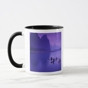 Tasse Chine, rivière Li. Pêcheurs au cormoran.