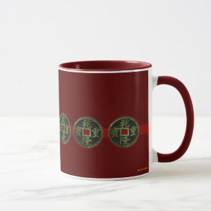 Tasse chinoise de pièces de monnaie