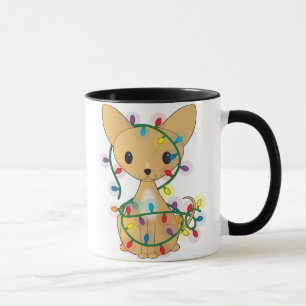Tasse Chiwawa avec des lumières de Noël