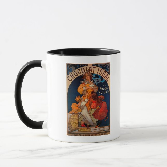 Tasse Chocolat Idéal Poster Vintage Europe (Gauche)