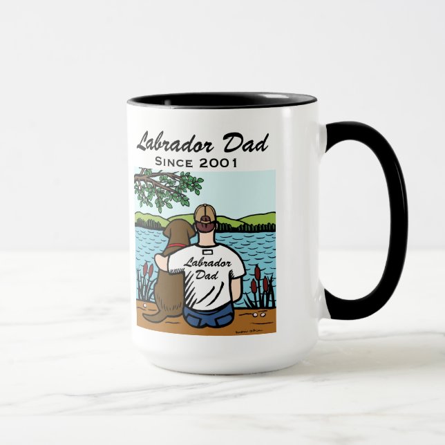 Tasse Chocolat personnalisé Labrador et papa 2 (Droite)