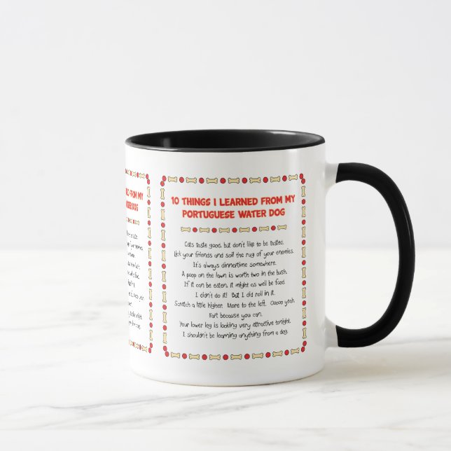 Tasse Choses drôles I appris du chien d'eau portugais (Droite)