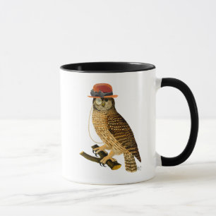 Tasse Chouette avec Casquette Bowler style Steampunk