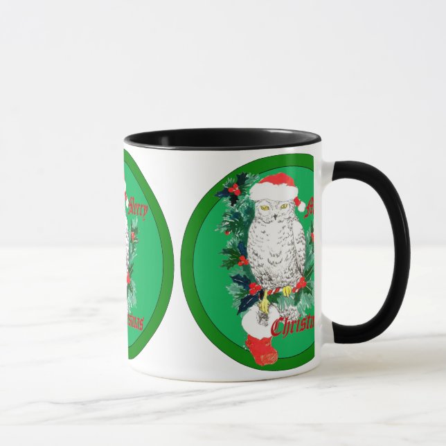 Tasse Chouette de Noël Stocking et conception Holly (Droite)