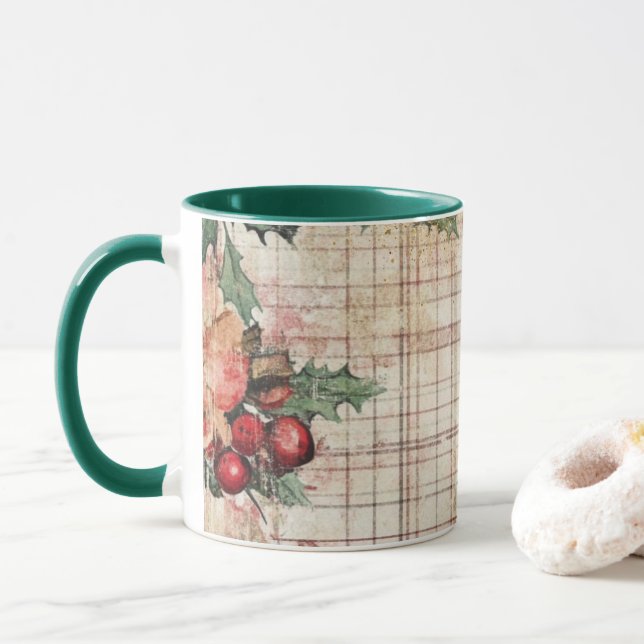 Tasse Christmas Collage Junk Journal Var09 (Avec donut)