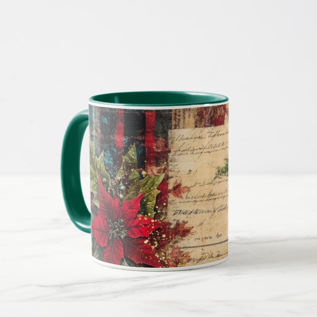 Tasse Christmas Collage Junk Journal Var17 (Devant gauche)