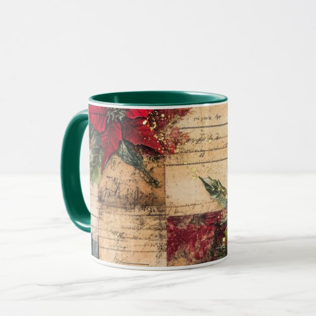 Tasse Christmas Collage Junk Journal Var18 (Devant gauche)