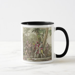 Tasse Christophe Colomb (1451-1506) avec Ameri indigène