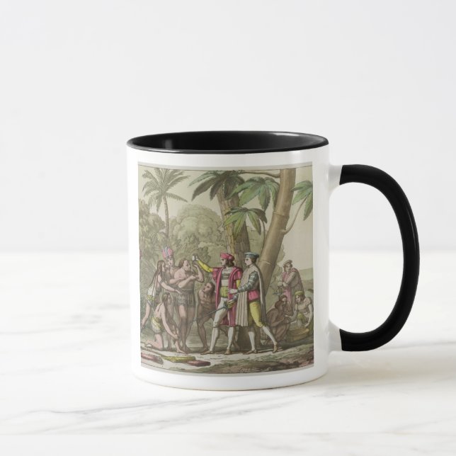 Tasse Christophe Colomb (1451-1506) avec Ameri indigène (Droite)