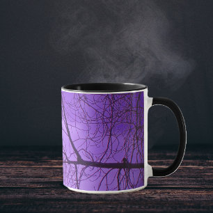 Tasse Ciel Violet Corbeau Noir
