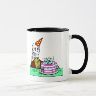 Tasse Cinquantième cadeaux d'anniversaire de squelettes