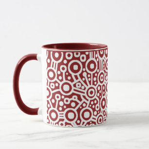 Tasse Circuit Alien - Blanc sur Maroon