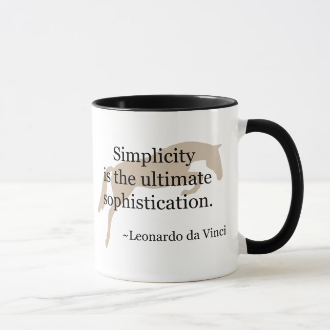 Tasse Citation de simplicité avec le cheval de pullover (Droite)