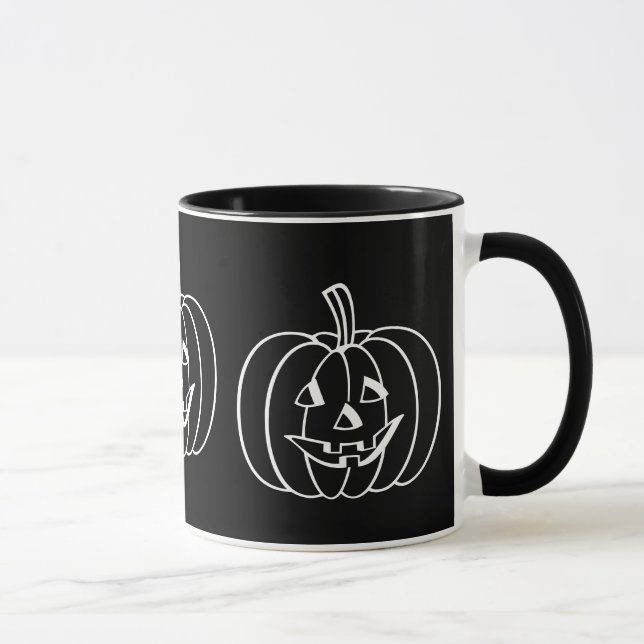Tasse Citrouille amusant avec halloween de visage coupé (Droite)