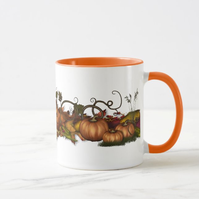 Tasse Citrouilles et feuilles d'automne (Droite)
