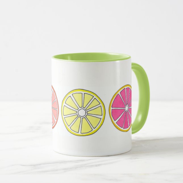 Tasse Citrus Fruit Orange Pamplemousse Citron Lime Tropi (Devant droit)