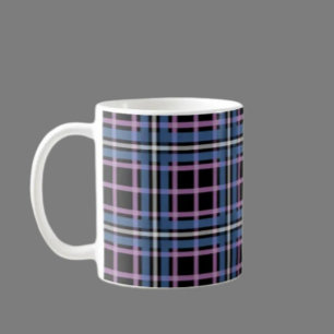 Tasse classique à carreaux – Bleu et lavande