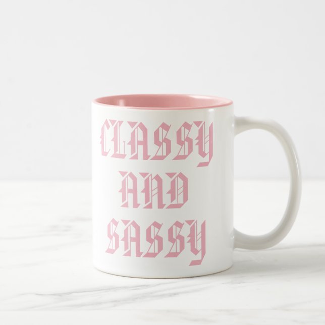 Tasse classique et sassy | Tasse Humour rose (Droit)