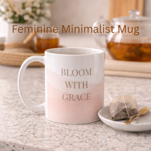 Tasse classique Fleur peinte de rose, 11 oz