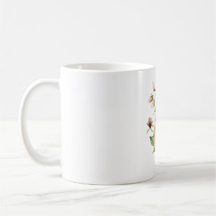 Tasse classique florale rose pêche aquarelle