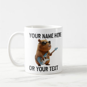 Tasse Classique Graphique Capybara Jouant de la Gu