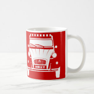 Tasse classique rouge de chariot de Citroen 2CV