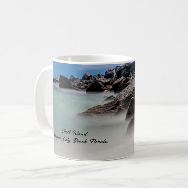 Tasse Classique Shell Island Rocks And Waves (Devant gauche)