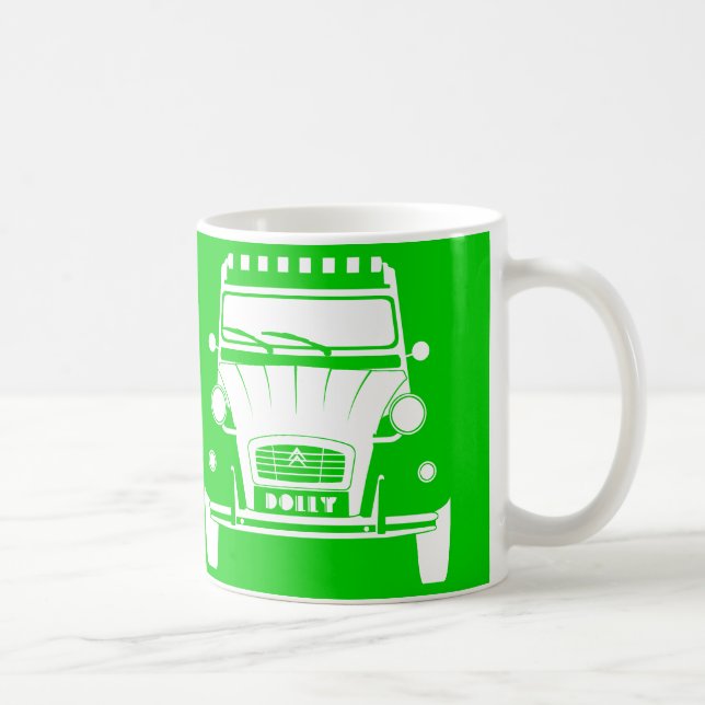 Tasse classique verte de chariot de Citroen 2CV (Droite)